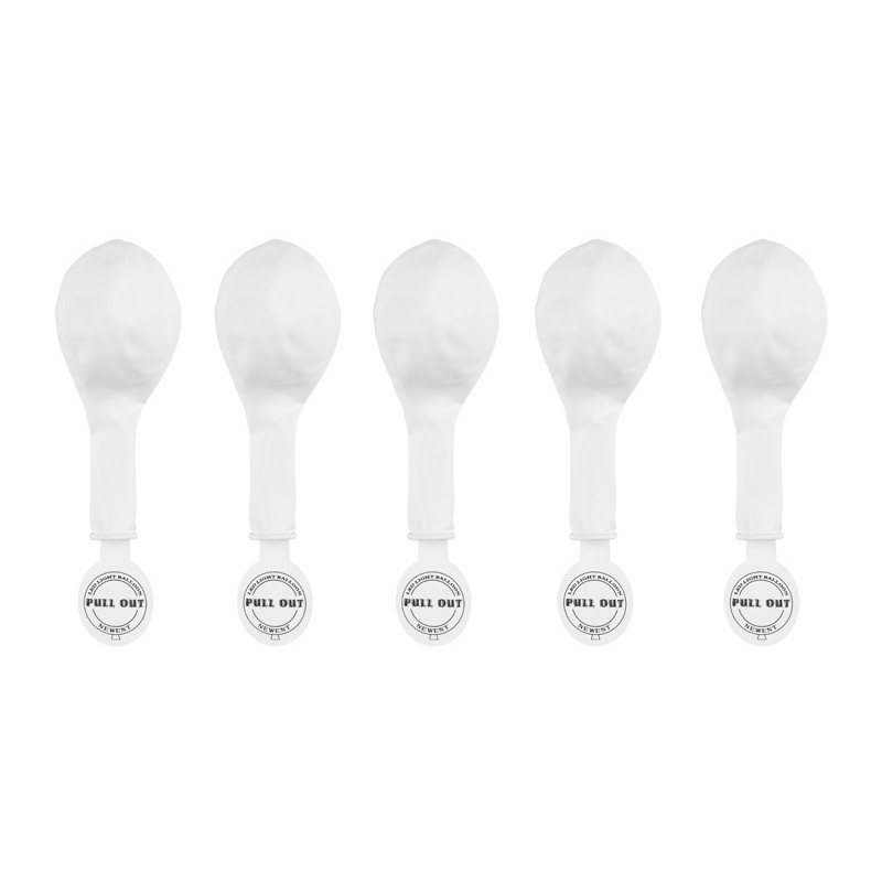 5 stk. Hvide Balloner 12" med skiftende farver LED lys Kan bruges til Helium