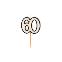 60 års Fødselsdagslys sort og hvid – holdbart og stilrent til festlige lejligheder