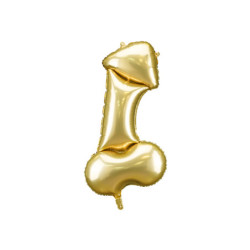 Folieballon Penis Guld med Sugerør – sjovt blikfang til festen