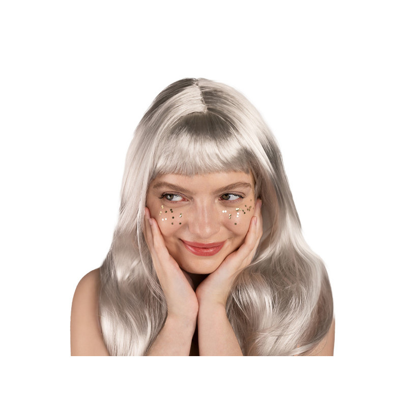Wig, long hair, silver Wig, long hair, silver