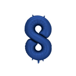 Folieballon Tal 8 Marineblå Satin 86 cm – Perfekt til Fest & Jubilæum Helium Klar