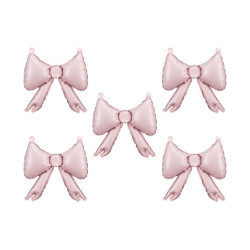 Foil balloons for garlands Bows, 25.5 x 25 cm, powder pink (1 pkt / 5 pc.)