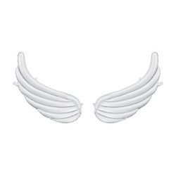 2 stk. Hvide Vinge Folieballoner – Elegant Dekoration til Fest & Bryllup 95x37 cm