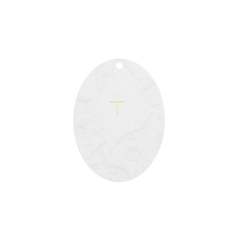 First Communion invitations with a cross, branches, and flowers, white (1 pkt / 10 pc.) First Communion invitations with a cross, branches, and flowers, white (1 pkt / 10 pc.)