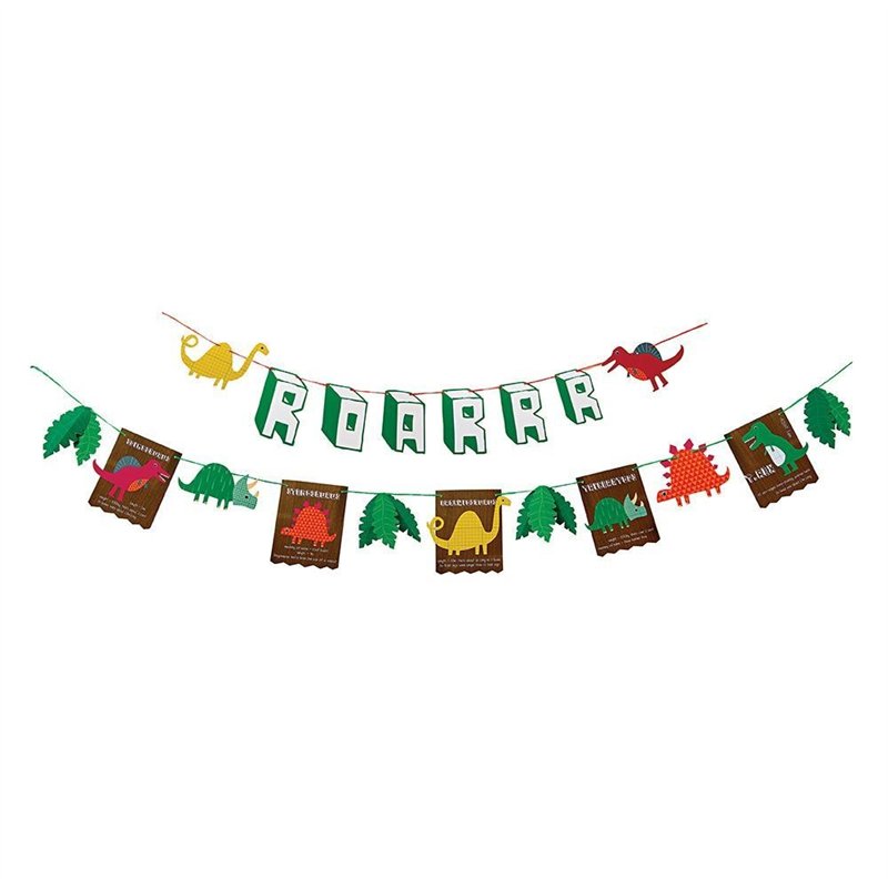 2 stk Dinosaurs guirlande - Roarrr Party banner fra Meri Meri 2 stk Dinosaurs guirlande - Roarrr Party banner fra Meri Meri