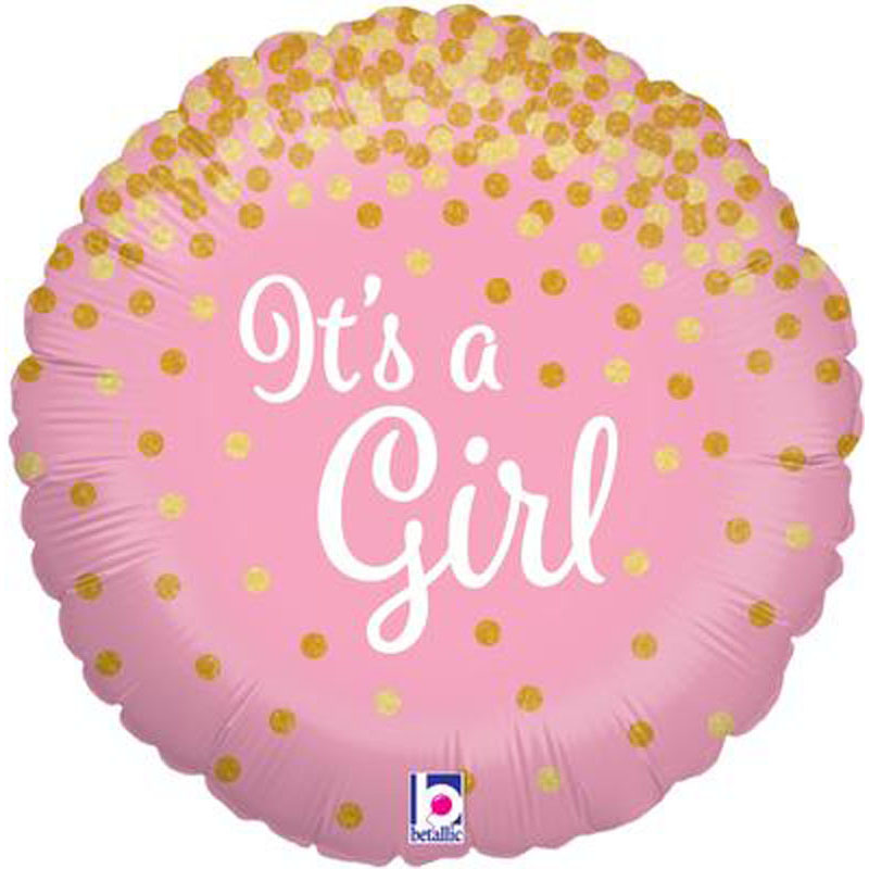 It's a girl 18" folieballon holografisk glitter It's a girl 18" folieballon holografisk glitter