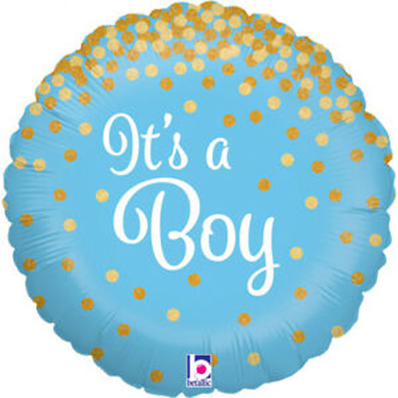 It's a boy 18" folieballon holografisk glitter