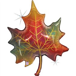 Efter&aring;rsblade Folieballoner 35&Prime; &ndash; 89 cm holografisk glitter