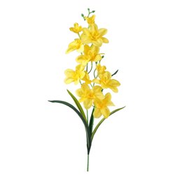 1 stk. Orkidé Gul på stilk. Elegant kunstig dekoration 50 cm.