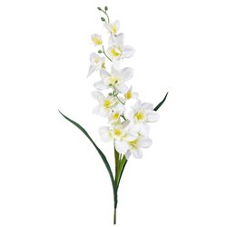 1 stk. Orkidé Hvid på stilk. Elegant kunstig dekoration 50 cm.
