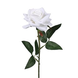 1 stk. Velvet Rose Creme på stilk. Tidløs Elegance i Kunstig Dekoration, 50 cm