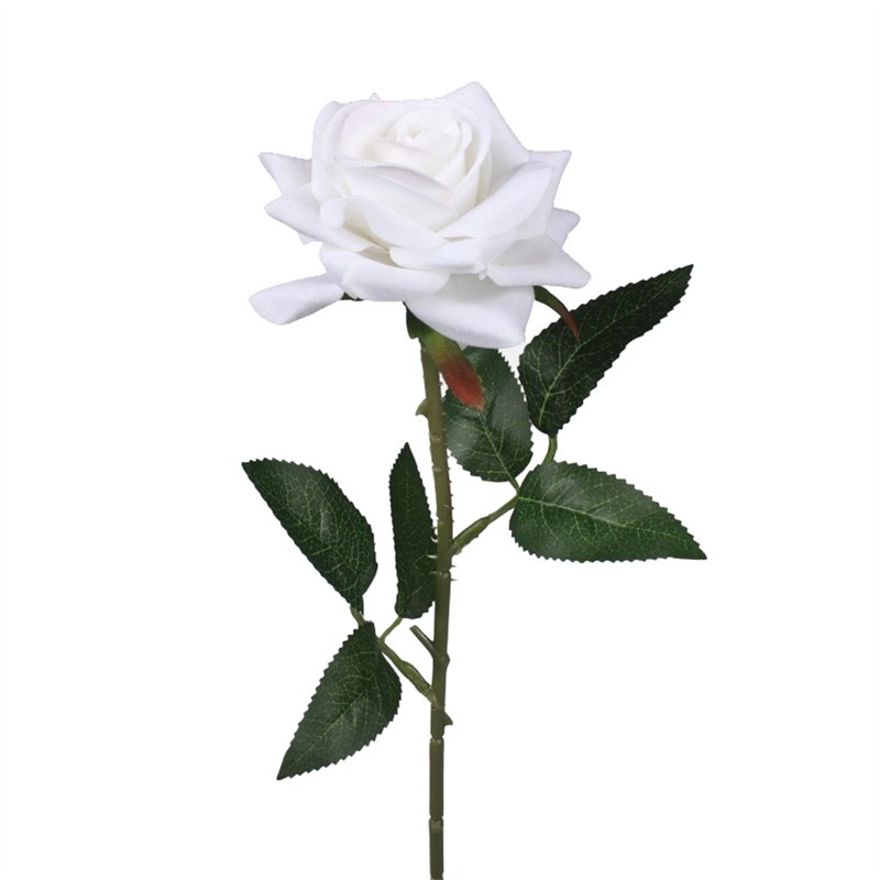 1 stk. Velvet Rose Creme på stilk. Tidløs Elegance i Kunstig Dekoration, 50 cm 1 stk. Velvet Rose Creme på stilk. Tidløs Elegance i Kunstig Dekoration, 50 cm