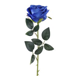 1 stk. Klassisk Blå Rose på stilk. Kunstig Skønhed, 62 cm
