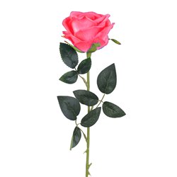 1 stk. Klassisk Pink Rose på stilk. Kunstig Skønhed, 62 cm