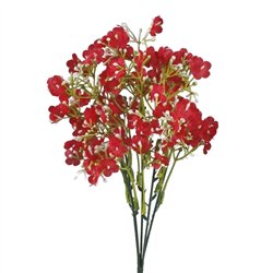 1 stk. Kunstig Brudeslør Blomster 5-grenet Rød 30 cm