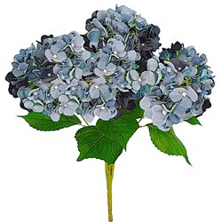 1 stk. Efter&aring;rsbl&aring; Hortensia-buket med 5 grene og eksklusive, store blomster &ndash; 40 cm