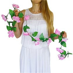 1 stk. Eksklusiv Rosenkrans Guirlande i Lyserød – 200 cm Romantisk Blomsterpynt