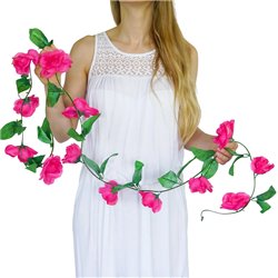 1 stk. Eksklusiv Rosenkrans Guirlande i Fuschia farve – 200 cm Romantisk Blomsterpynt