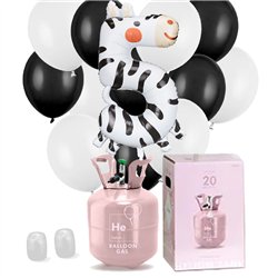 13 stk. Zebra Tema Fødselsdagsballoner 5-års – Safari magi med helium inkluderet