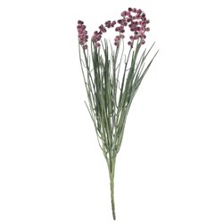 1 stk. Tidsel Kunstig Naturtro og Dekorativ i 5-grenet i Lyser&oslash;d, 46 cm