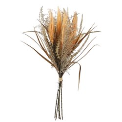 1 stk. Naturtro kunstig t&oslash;rret orange gr&aelig;sbuket &ndash; Elegant dekoration til hjemmet 58 cm