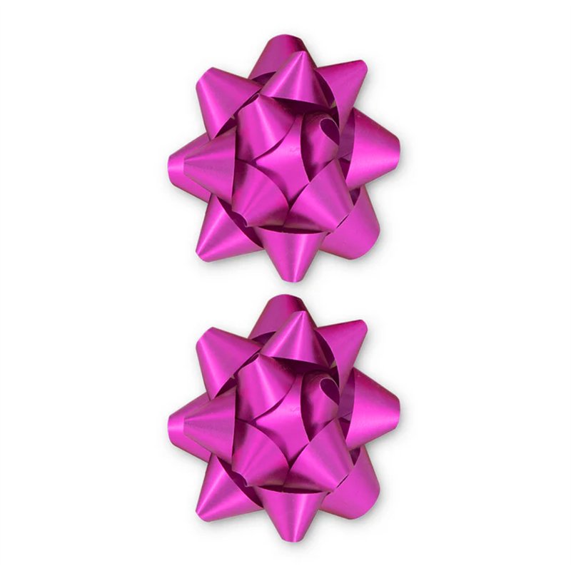 2 stk. Gavesløjfer Mat Fuchsia med Selvklæbende Tape – Størrelse 75 mm. 2 stk. Gavesløjfer Mat Fuchsia med Selvklæbende Tape – Størrelse 75 mm.