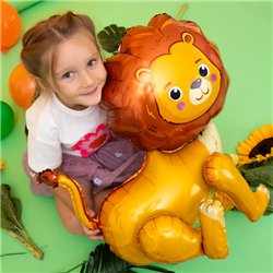 1 stk. Stående Folieballon Løve farverig 53x54 cm – Perfekt til Børnefest & Dyretema 1 stk. Stående Folieballon Løve farverig 53x54 cm – Perfekt til Børnefest & Dyretema