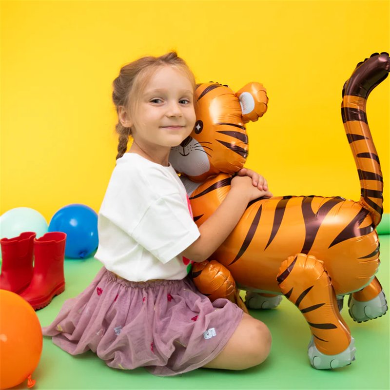 1 stk. Stående Folieballon Tiger farverig 58x56 cm – Perfekt til Børnefest & Dyretema 1 stk. Stående Folieballon Tiger farverig 58x56 cm – Perfekt til Børnefest & Dyretema