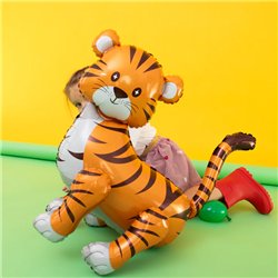 1 stk. Stående Folieballon Tiger farverig 58x56 cm – Perfekt til Børnefest & Dyretema 1 stk. Stående Folieballon Tiger farverig 58x56 cm – Perfekt til Børnefest & Dyretema