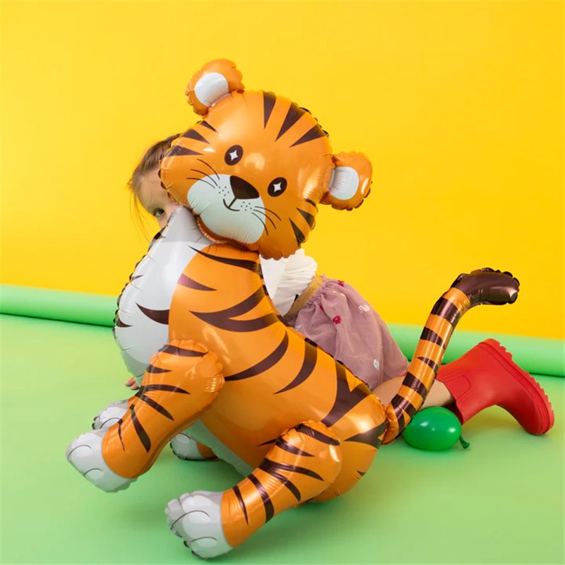 1 stk. Stående Folieballon Tiger farverig 58x56 cm – Perfekt til Børnefest & Dyretema 1 stk. Stående Folieballon Tiger farverig 58x56 cm – Perfekt til Børnefest & Dyretema