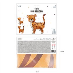 1 stk. Stående Folieballon Tiger farverig 58x56 cm – Perfekt til Børnefest & Dyretema 1 stk. Stående Folieballon Tiger farverig 58x56 cm – Perfekt til Børnefest & Dyretema