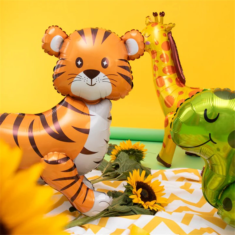 1 stk. Stående Folieballon Tiger farverig 58x56 cm – Perfekt til Børnefest & Dyretema 1 stk. Stående Folieballon Tiger farverig 58x56 cm – Perfekt til Børnefest & Dyretema