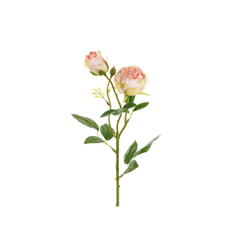 Artificial flower - Rose with two buds, 55 cm, light powder pink Artificial flower - Rose with two buds, 55 cm, light powder pink