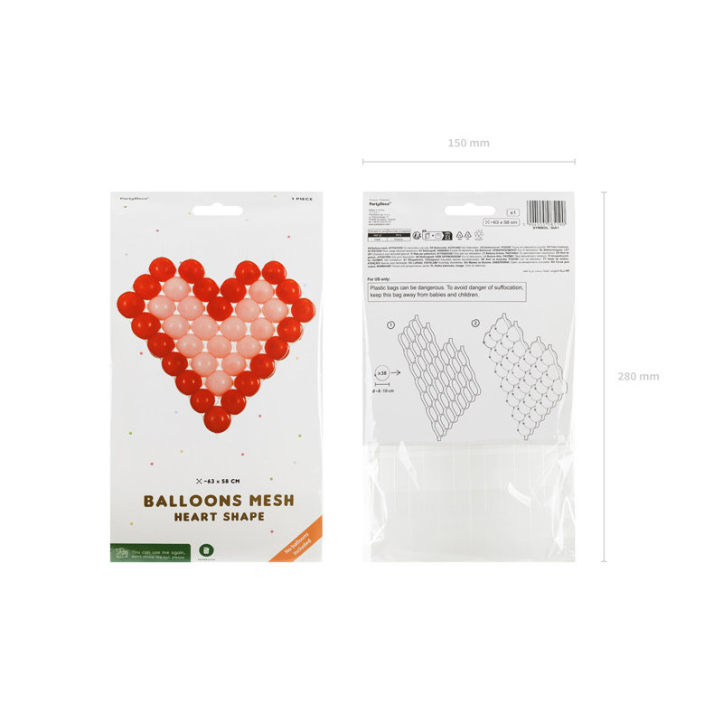 Heart Balloons Mesh, 63x58 cm Heart Balloons Mesh, 63x58 cm