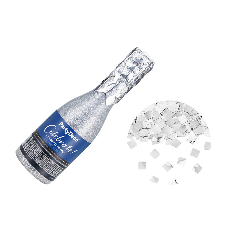 Champagne Confetti Cannon, Silver, 20.5cm