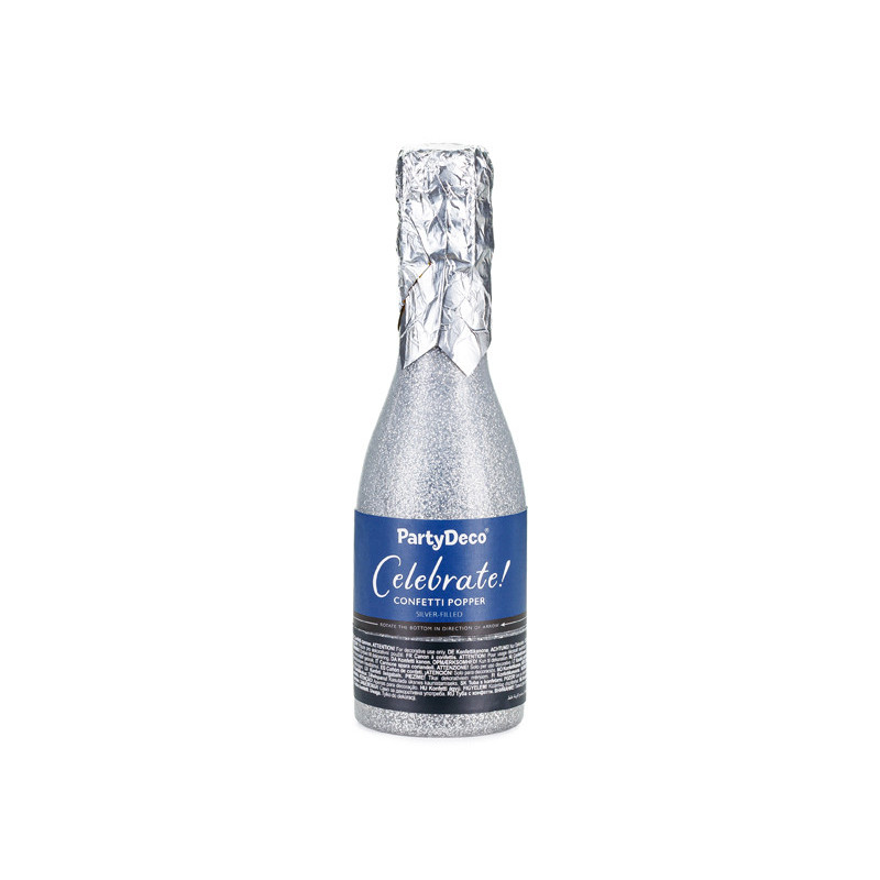 Champagne Confetti Cannon, Silver, 20.5cm Champagne Confetti Cannon, Silver, 20.5cm