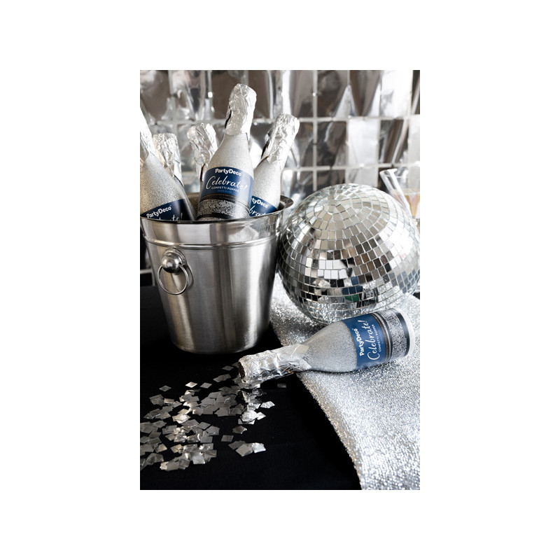 Champagne Confetti Cannon, Silver, 20.5cm Champagne Confetti Cannon, Silver, 20.5cm
