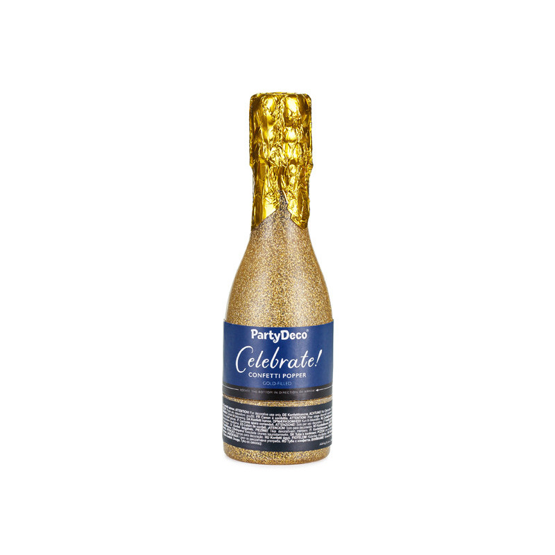 Champagne Confetti Cannon, Gold, 20.5cm Champagne Confetti Cannon, Gold, 20.5cm