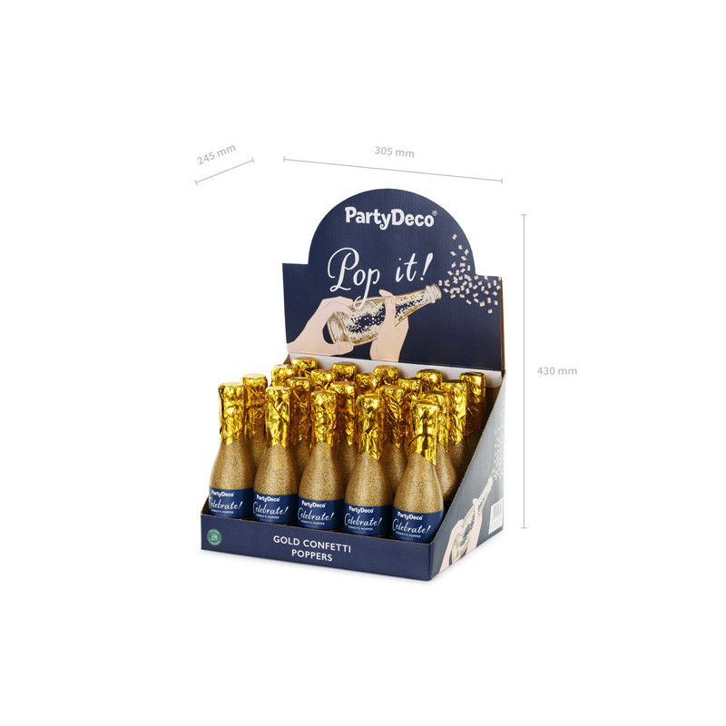 Champagne Confetti Cannon, Gold, 20.5cm Champagne Confetti Cannon, Gold, 20.5cm