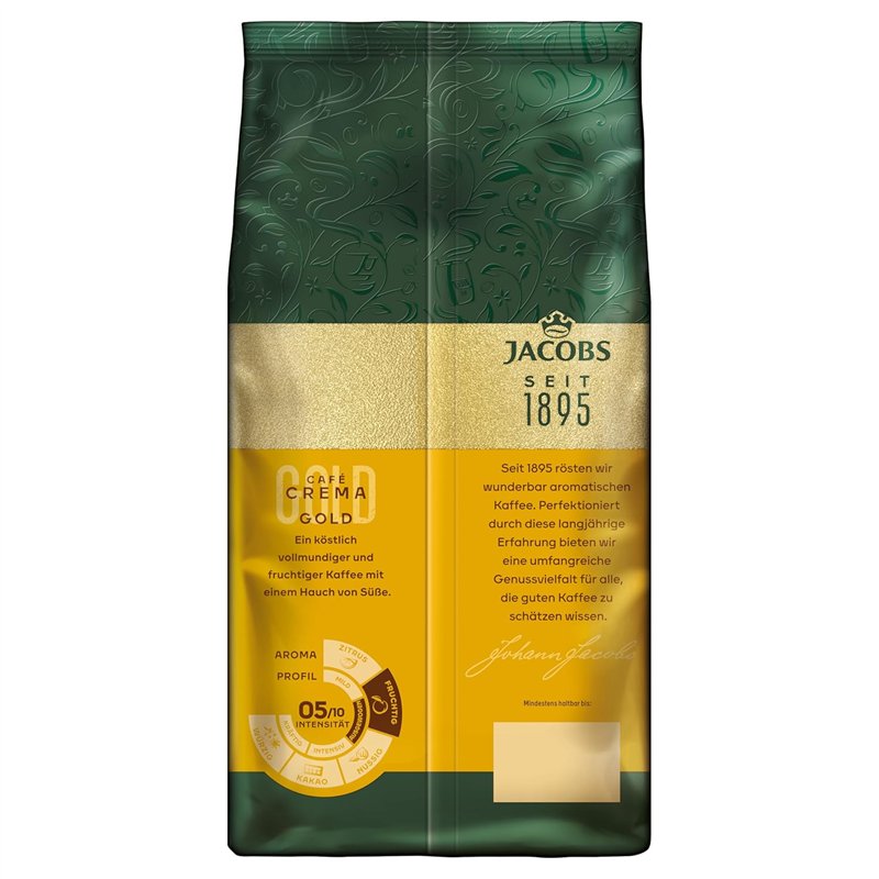 1 Kg. Jacobs Café Crema Gold Hele Kaffebønner – En Fyldig og Harmonisk Kaffeoplevelse 1 Kg. Jacobs Café Crema Gold Hele Kaffebønner – En Fyldig og Harmonisk Kaffeoplevelse
