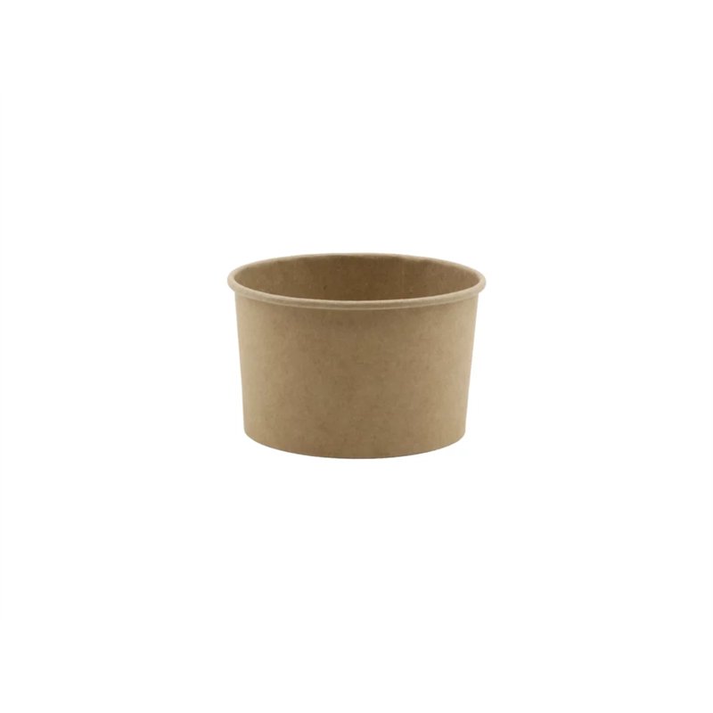 25 stk. 245 ml Øko Kraft papirskål brun beholder til is og desserter 25 stk. 245 ml Øko Kraft papirskål brun beholder til is og desserter
