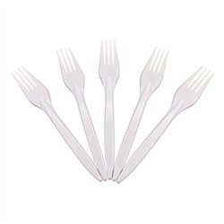 100 stk. Plastgaffel hvid genbrugelig – Elegant bestik til bryllup & grillfest, maskinopvask 125 gange 100 stk. Plastgaffel hvid genbrugelig – Elegant bestik til bryllup & grillfest, maskinopvask 125 gange