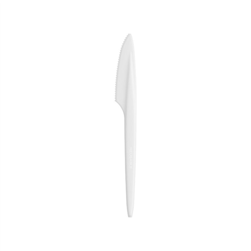 100 stk. Plastknive hvid genbrugelig – Elegant bestik til bryllup & grillfest, maskinopvask 125 gange 100 stk. Plastknive hvid genbrugelig – Elegant bestik til bryllup & grillfest, maskinopvask 125 gange