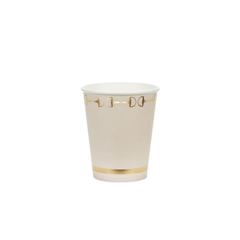 Paper cups Stirrups, beige, 220 ml (1 pkt / 6 pc.) Paper cups Stirrups, beige, 220 ml (1 pkt / 6 pc.)