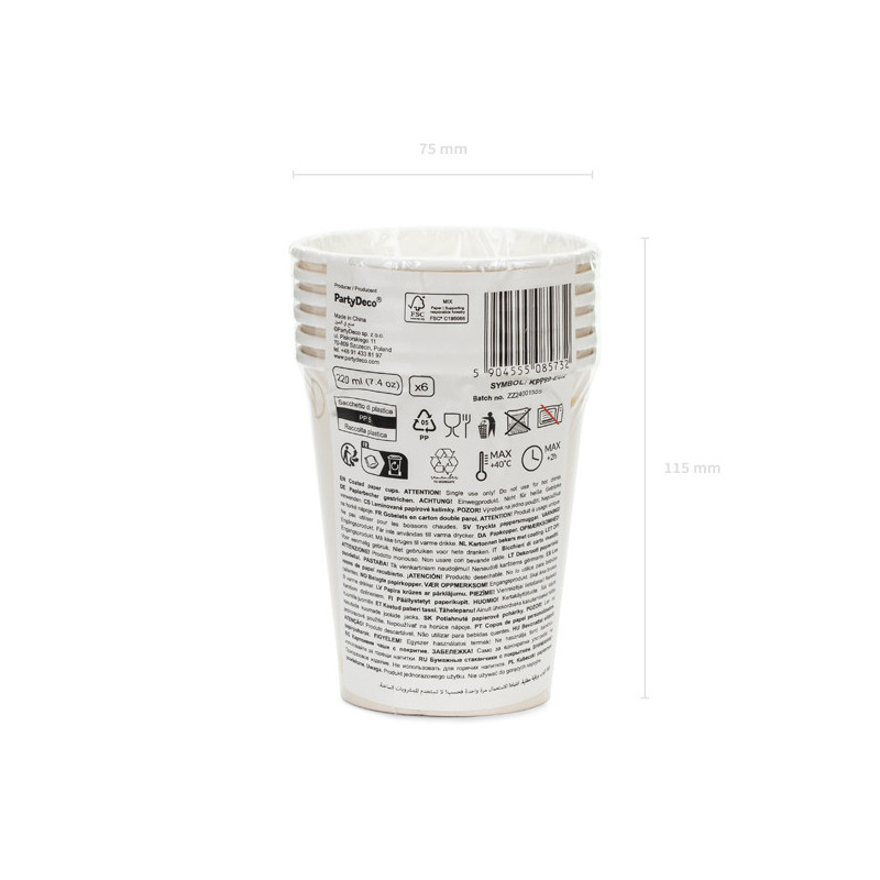 Paper cups Stirrups, beige, 220 ml (1 pkt / 6 pc.) Paper cups Stirrups, beige, 220 ml (1 pkt / 6 pc.)