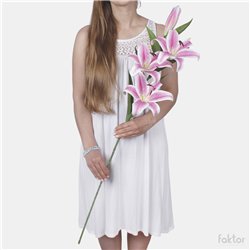 1 stk. Lilje Lys Pink på lang stilk. Imponerende kunstig dekoration 108 cm. 1 stk. Lilje Lys Pink på lang stilk. Imponerende kunstig dekoration 108 cm.