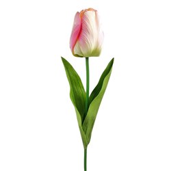 1 stk. Tulipan Lyser&oslash;d p&aring; stilk. Elegant kunstig for&aring;rsdekoration 67 cm.

