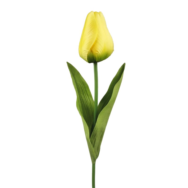 1 stk. Tulipan Gul på stilk. Elegant kunstig forårsdekoration 67 cm.

