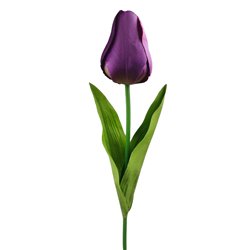 1 stk. Tulipan Lilla p&aring; stilk. Elegant kunstig for&aring;rsdekoration 67 cm.


