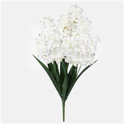 1 stk. Buket af Kunstige Hyacinter 'Instinkt', Creme &ndash; 7 Hoveder, Imponerende 55 cm